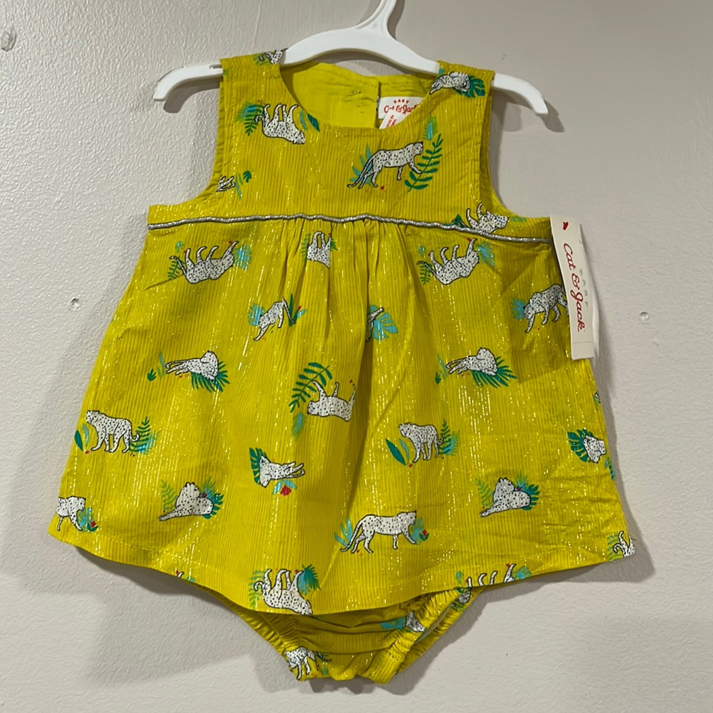 Cat & Jack Baby Girls 1pc Chartreuse Onesie Outfit. Size 6-9m.